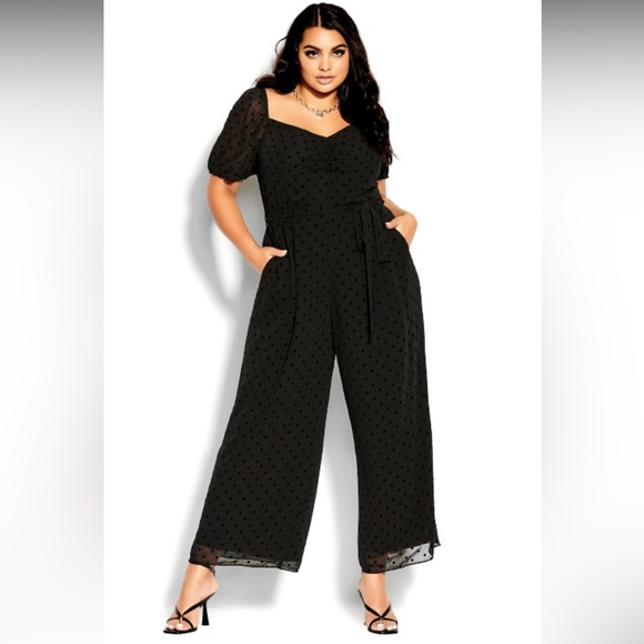 City Chic Pants - City Chic Spot About Jumpsuit - black